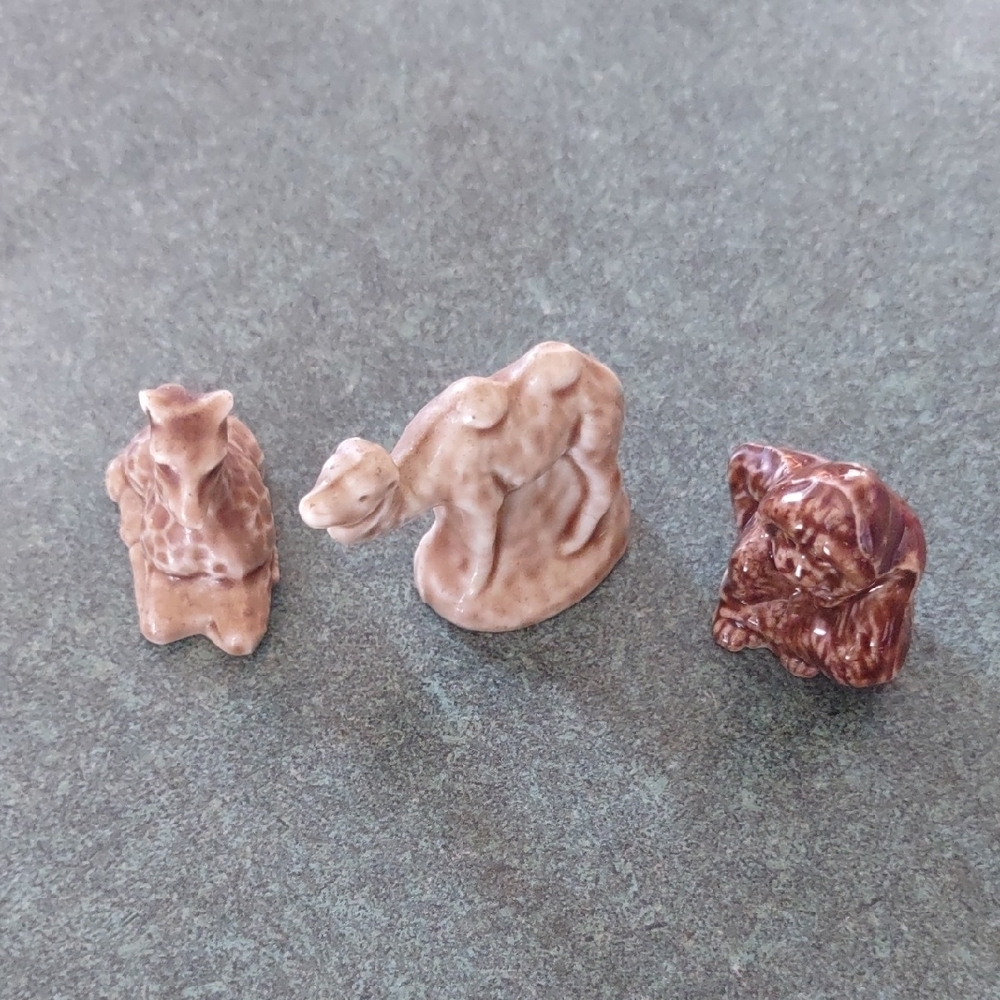 Set of 3 Vintage Wade of England Miniature Ceramic Animal Figurines